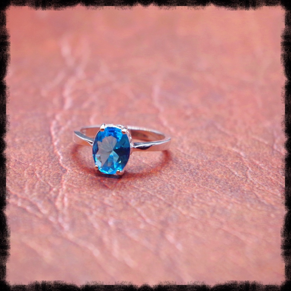 Light Blue Topaz Handmade .925 Sterling Ring